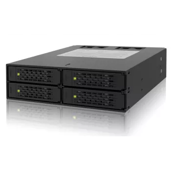 ICYDOCK ToughArmor visiškai metalinis 4 lizdų 2,5 col. SATA HDD ir SSD galinis skydas, skirtas išoriniam 5,25 col. lizdui