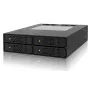 ICYDOCK ToughArmor visiškai metalinis 4 lizdų 2,5 col. SATA HDD ir SSD galinis skydas, skirtas išoriniam 5,25 col. lizdui