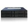 ICYDOCK ToughArmor visiškai metalinis 4 lizdų 2,5 col. SATA HDD ir SSD galinis skydas, skirtas išoriniam 5,25 col. lizdui