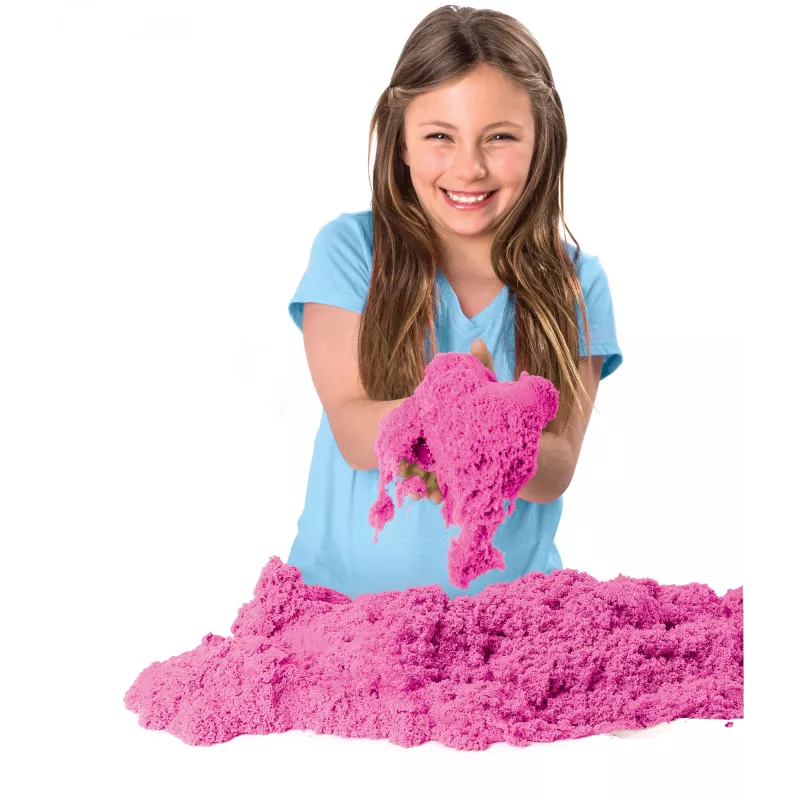 Kinetic Sand, 2 svarų rožinis žaidimų smėlis, Velykų dovanėlės, formuojami sensoriniai žaislai vaikams, užsegamas maišelis (pakuotė gali skirtis)