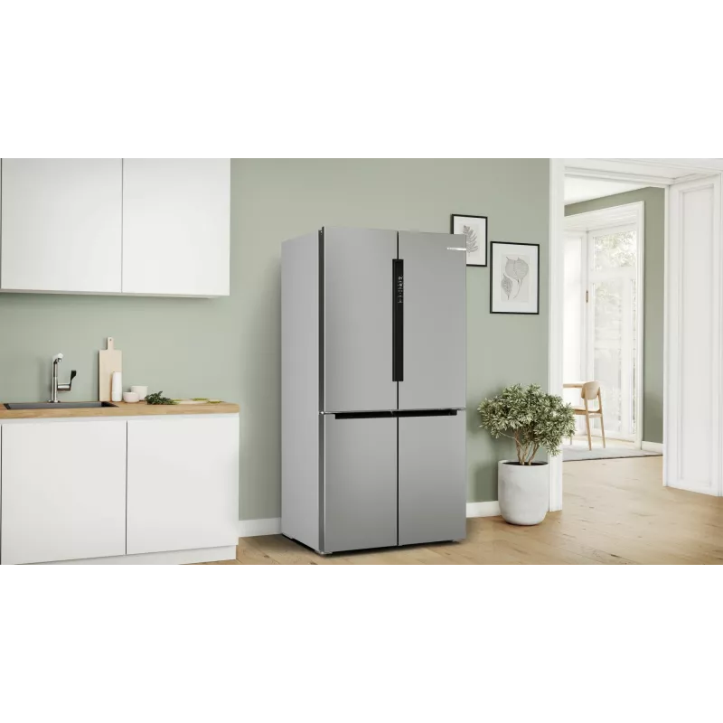 Bosch Serie 4 KFN96APEA šaldytuvas-šaldiklis su šoninėmis durelėmis, laisvai pastatomas, 605 l, nerūdijantis plienas