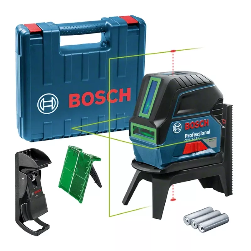 Bosch GCL 2-15 G linijinis / taškinis nivelyras 10 m 500-540 nm (< 10 mW)