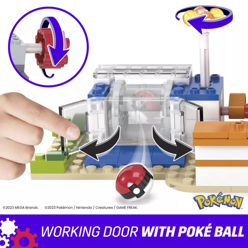 MEGA Pokémon statybinis žaislų rinkinys, Miško centras (648 dalys) su 4 veiksmo figūrėlėmis