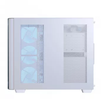 PC korpusas Aerocool P500C Midi Tower baltas ATX šoninis maitinimo blokas 3x120 mm ventiliatoriai