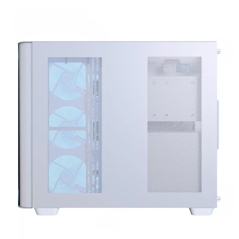 PC korpusas Aerocool P500C Midi Tower baltas ATX šoninis maitinimo blokas 3x120 mm ventiliatoriai