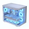 PC korpusas Aerocool P500C Midi Tower baltas ATX šoninis maitinimo blokas 3x120 mm ventiliatoriai