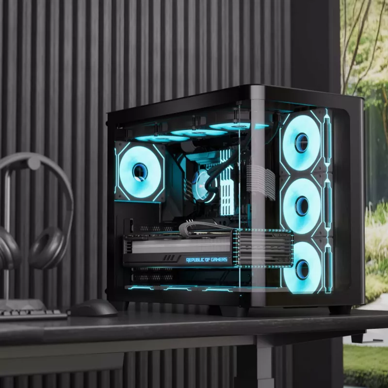 Aerocool P500C Midi Tower, juoda