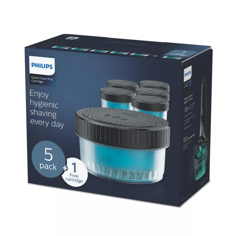 Philips Quick Clean Pod kasetė CC16/50 6 vnt. pakelis valymo kasetės elektrinių skustuvų galvutėms