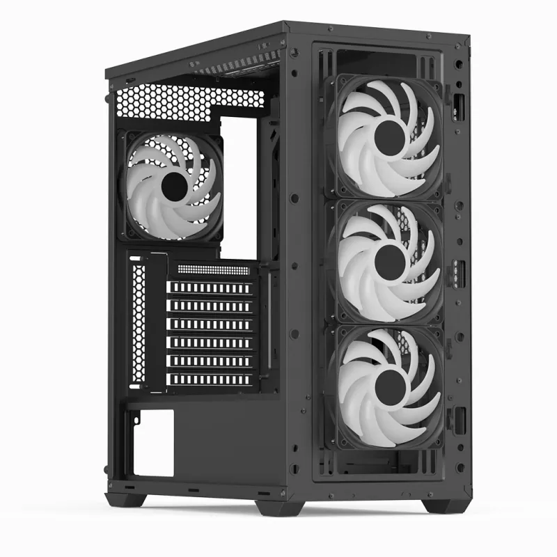 Aerocool D501A Midi Tower Juoda