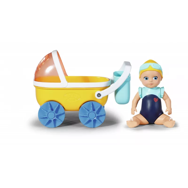 BABY born Splish Splash vežimėlis su lėle Ema maudynėms, įvairiaspalvis
