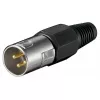 Goobay mikrofono kištukas 3 kontaktų XLR, kištukinis, juodas metalinis