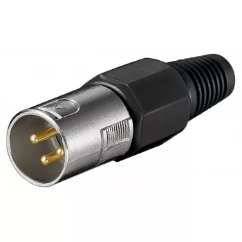 Goobay mikrofono kištukas 3 kontaktų XLR, kištukinis, juodas metalinis