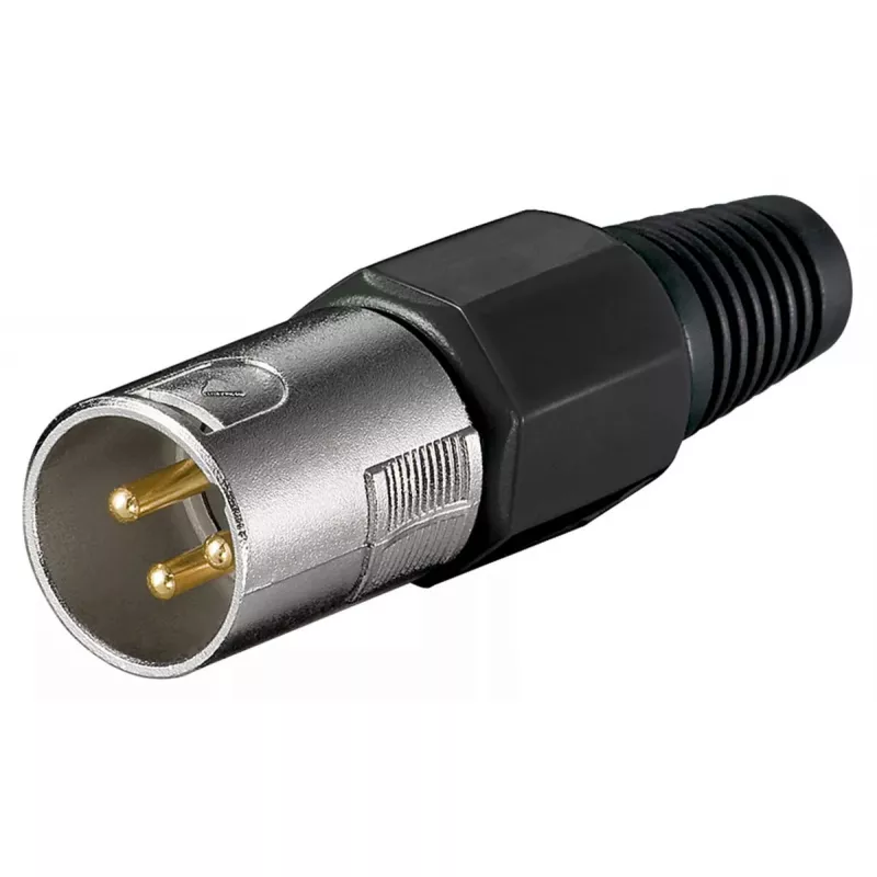 Goobay mikrofono kištukas 3 kontaktų XLR, kištukinis, juodas metalinis