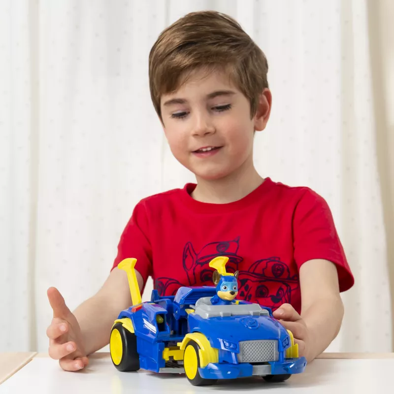 PAW Patrol , Mighty Pups Super PAWs Chase’s Powered Up Cruiser Transforming Vehicle
