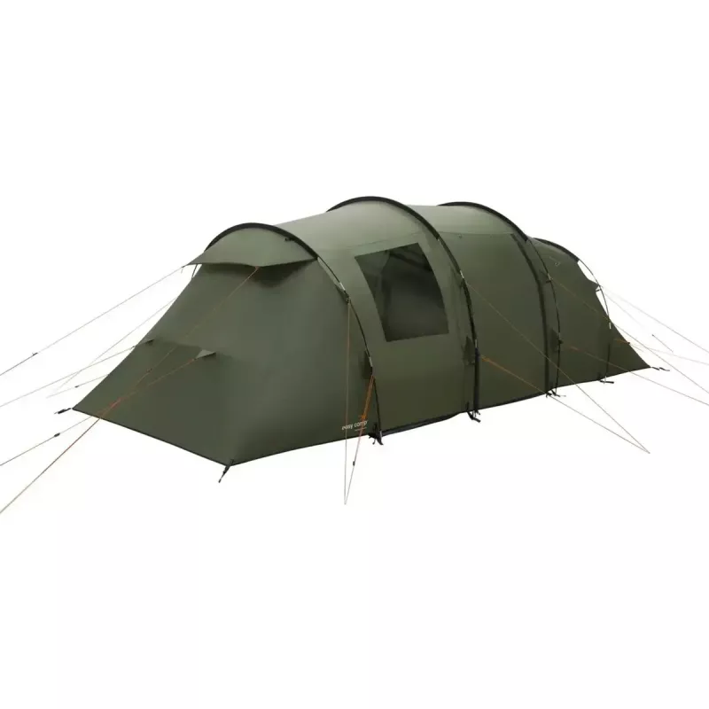 Tunelinis palapinė easy camp Leka Twin 6 Olive Green 2025 — šeimos tunelinis palapinė, 6 asmenų talpa