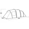 Tunelinis palapinė easy camp Leka Twin 6 Olive Green 2025 — šeimos tunelinis palapinė, 6 asmenų talpa