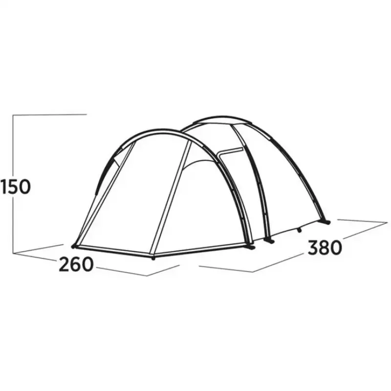 Tent easy camp Lomsdal 4 Olive Green — tunelinė šeimos palapinė su aneksu, 4 asmenims