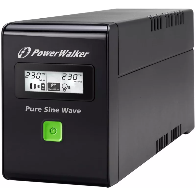 POWERWALKER - BLUEWALKER UPS Vi 800 Sw 800va / 480w LCD ekranas 2 x Schuko lizdai Avr Juoda