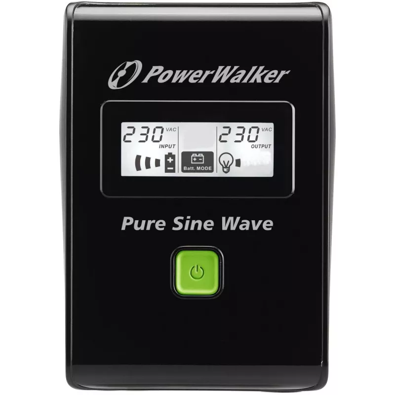 POWERWALKER - BLUEWALKER UPS Vi 800 Sw 800va / 480w LCD ekranas 2 x Schuko lizdai Avr Juoda