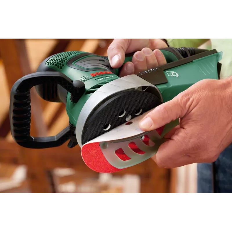Bosch PEX 400 AE atsitiktinio orbitinio šlifuoklio, atsitiktinis orbitinis šlifuoklis, Velcro, žalia, Vengrija, 4000 OPM, 26000 OPM