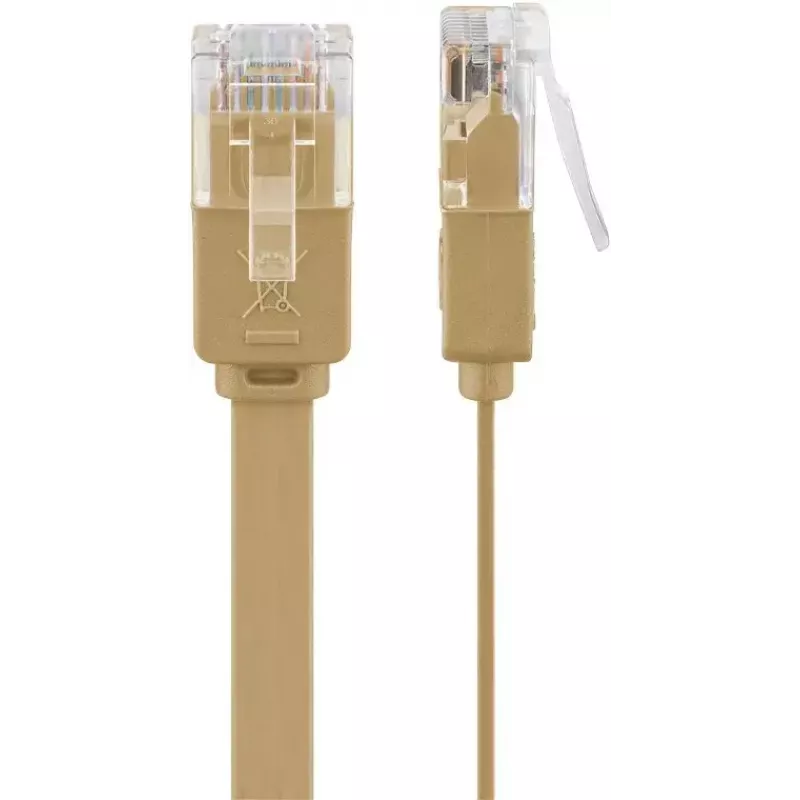 Goobay 95887 tinklo kabelis, šviesiai rudas, 5 m, Cat6, U/UTP, RJ-45, auksiniai