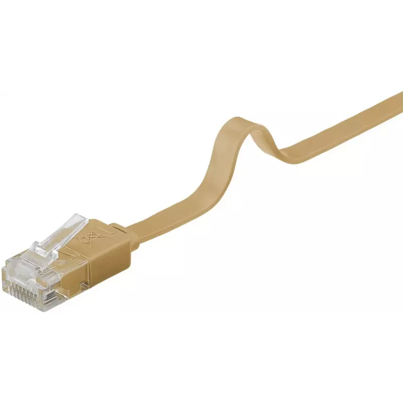 Goobay 95887 tinklo kabelis, šviesiai rudas, 5 m, Cat6, U/UTP, RJ-45, auksiniai
