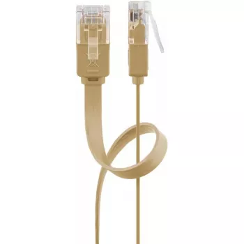 Goobay 95887 tinklo kabelis, šviesiai rudas, 5 m, Cat6, U/UTP, RJ-45, auksiniai