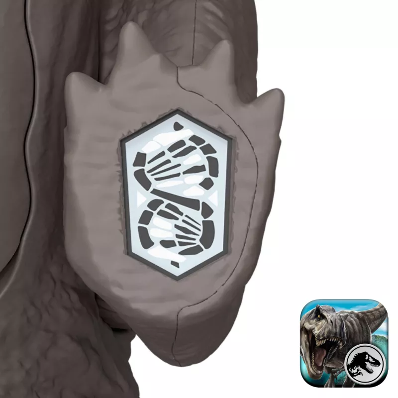 Jurassic World Rebirth Wild Roar Nasutoceratops žaislinis dinozauras, uodega valdoma atakos griebimo funkcija ir garsu