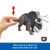 Jurassic World Rebirth Wild Roar Nasutoceratops žaislinis dinozauras, uodega valdoma atakos griebimo funkcija ir garsu
