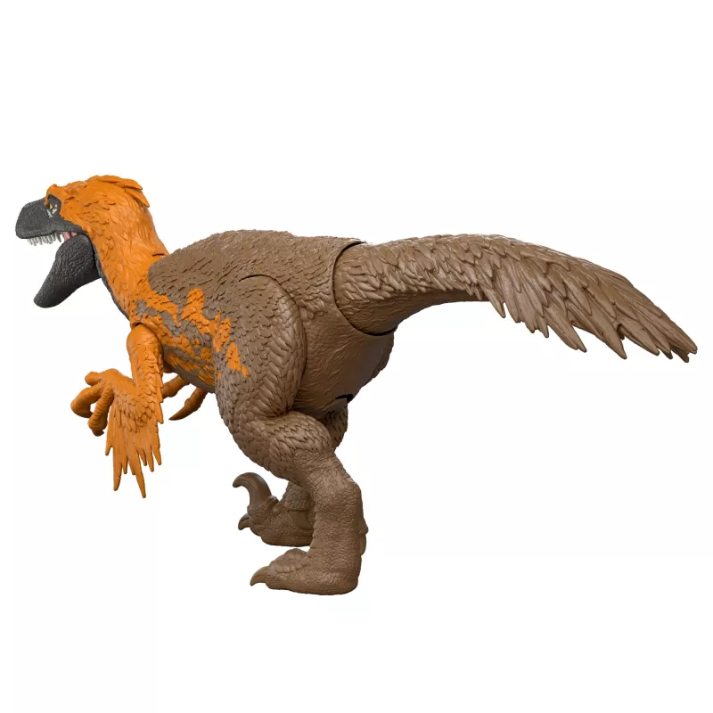 Jurassic World Rebirth Wild Roar Utahraptor žaislas dinozauras, uodega valdomas atakos kirtimas ir garsas