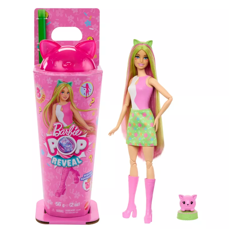 “Barbie Pop Reveal Shakes” serijos lėlė su aksesuarais, kvepianti miela kačiuko mados lėlė