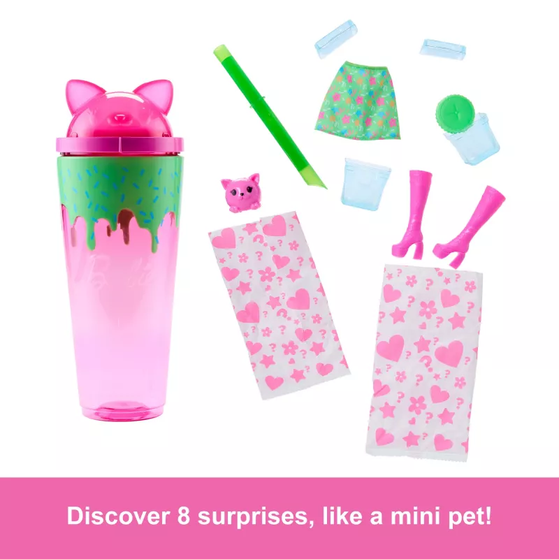 “Barbie Pop Reveal Shakes” serijos lėlė su aksesuarais, kvepianti miela kačiuko mados lėlė
