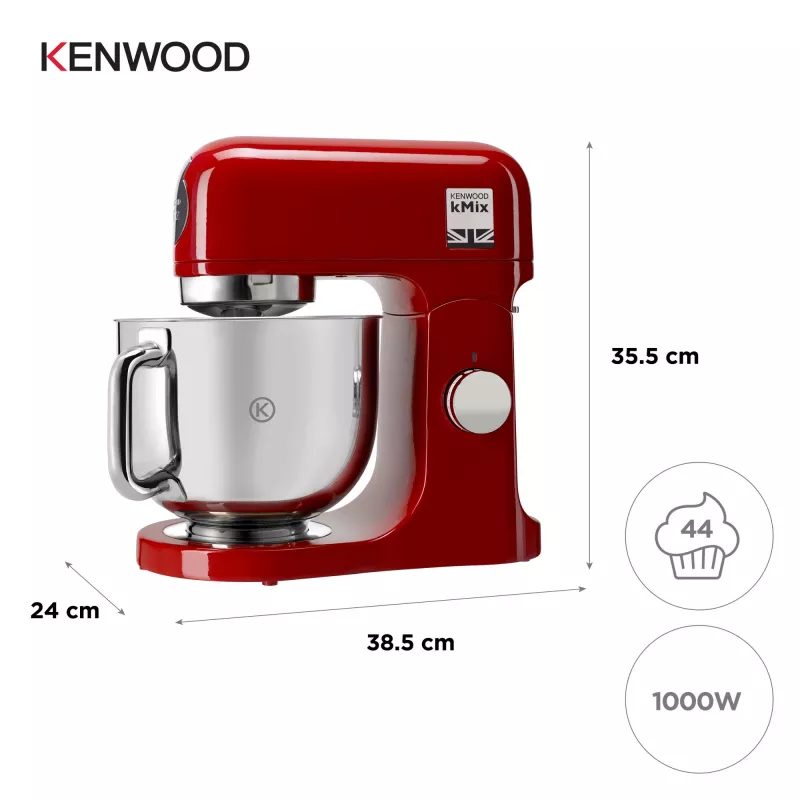 Kenwood kMix virtuvės kombainas 1000 W 5 L raudonos spalvos