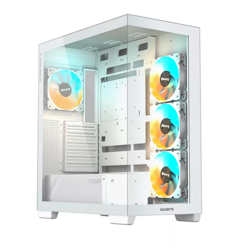GIGABYTE C500 PANORAMIC STEALTH Midi Tower baltos spalvos korpusas