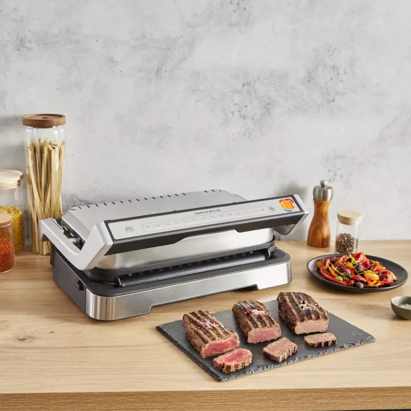 Kontaktinis grilis Tefal OptiGrill 2in1 GC773D Nerūdijantis plienas 2100 W