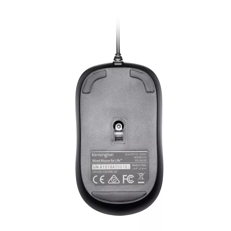 Kensington Wired Valupelė, abiem rankoms tinkama, optinė, USB Type-A, 1000 DPI, juoda