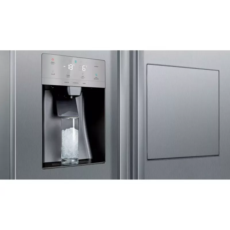 Šaldytuvas – šaldiklis Siemens iQ500 KA93GAIEP – atskirai stovintis, 560 l bendroji talpa, šaldytuvo dalis 369 l, šaldiklio dalis 191 l, energijos klasė E, nerūdijantis plienas