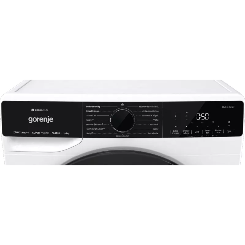 Gorenje DPNA83W skalbinių džiovyklė Laisvai pastatoma Priekinio pakrovimo 8 kg Juoda, Balta