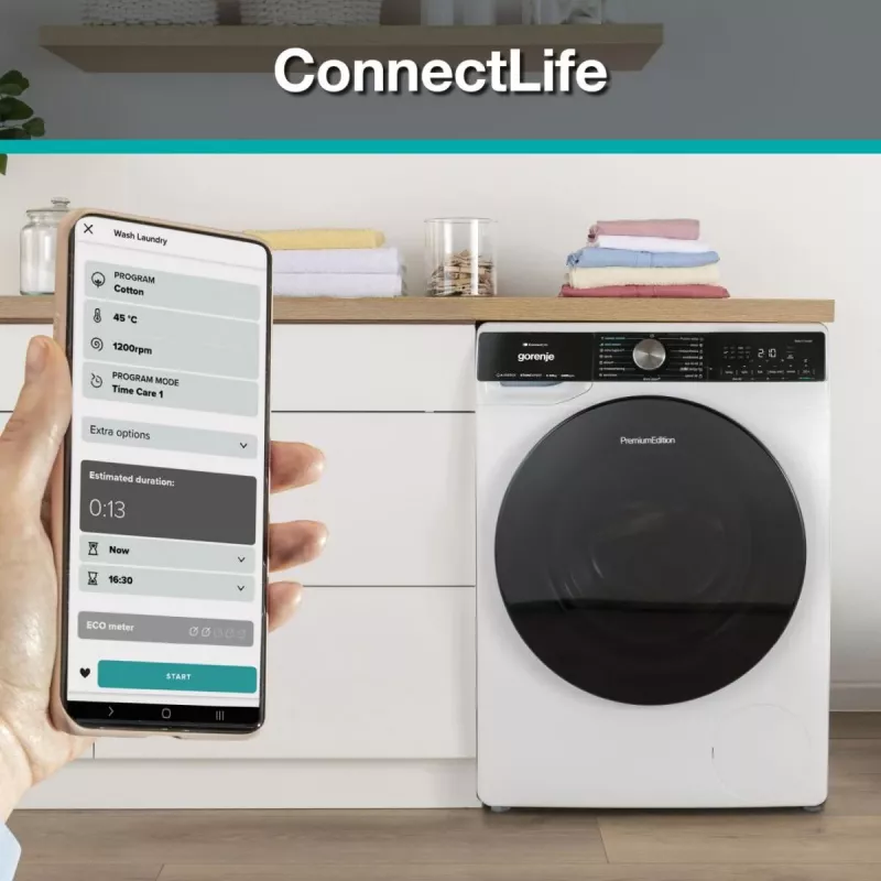 Gorenje DPNA83W skalbinių džiovyklė Laisvai pastatoma Priekinio pakrovimo 8 kg Juoda, Balta