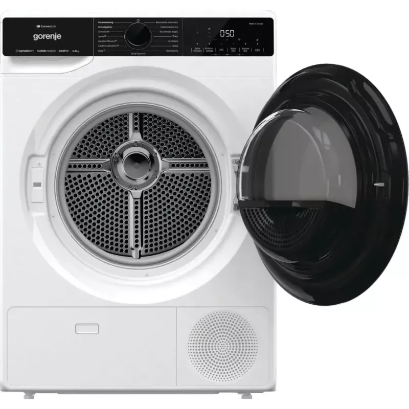 Džiovintuvas Gorenje DPNA93W su šilumos siurbliu, laisvai pastatomas, pakraunamas iš priekio, 9 kg, baltas, energijos klasė C