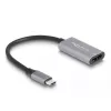 DeLOCK HDMI laidas 0,15 m A tipo lizdas USB-C kištukas juodas pilkas 60020