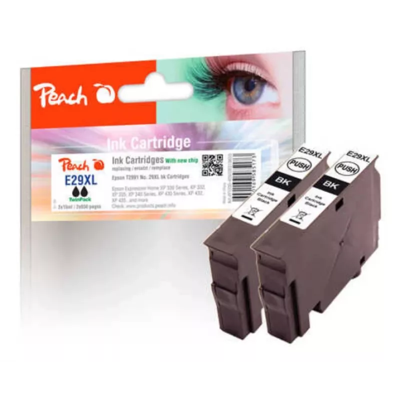 Peach 0F319659 rašalo kasetė 2 vnt. Juoda