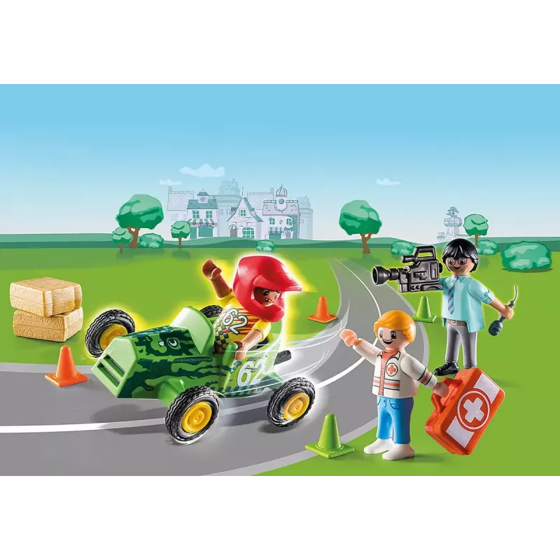 Žaislinis rinkinys Playmobil Duck On Call 70919 įvairių spalvų plastikinis automobilis ir lenktynės