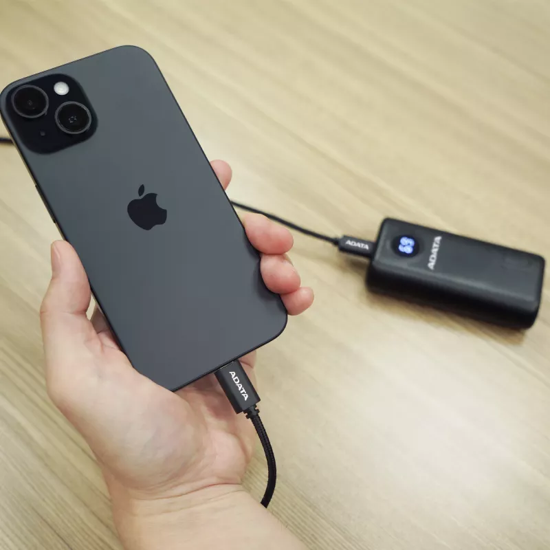 USB-C į USB-C kabelis ADATA CACC-200PN-BK, USB 2.0, 2 m, juodas