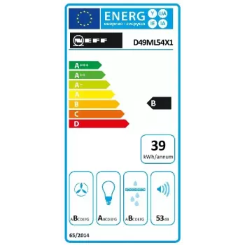 Neff D49ML54X1 gartraukis Pusiau įmontuojamas (ištraukiamas) Nerūdijantis plienas 395 m³/h