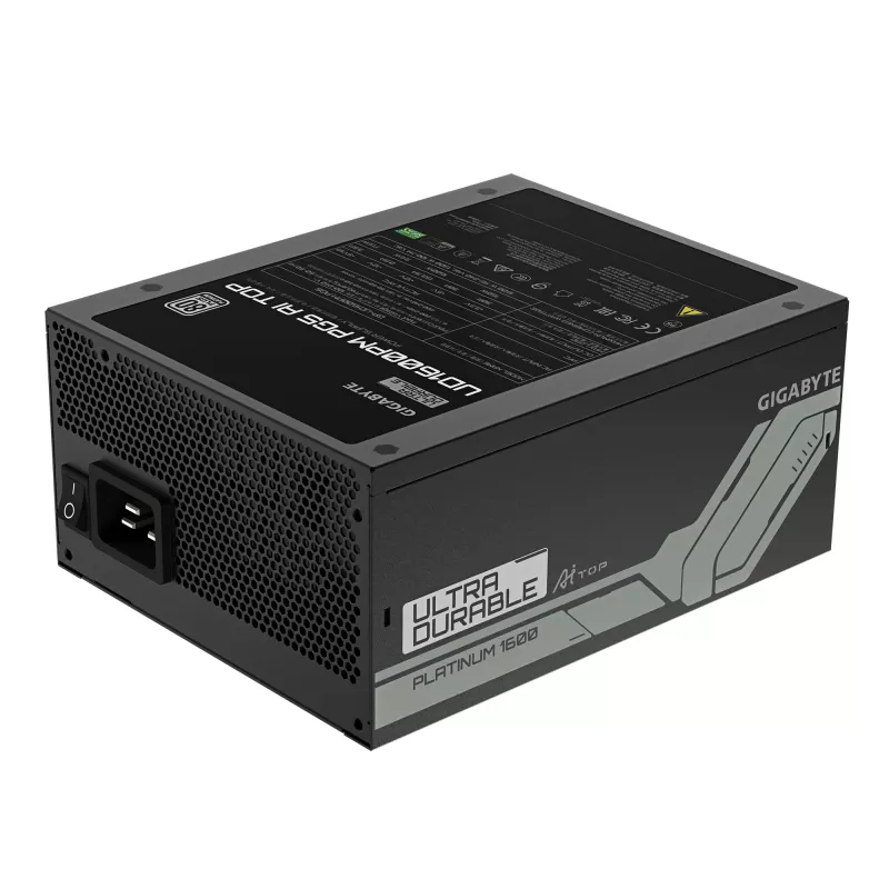 Maitinimo blokas GIGABYTE UD1600PM PG5 1600W, 80 PLUS Platinum, 92% efektyvumas, 20+4 pin ATX, 120 mm ventiliatorius, juodas