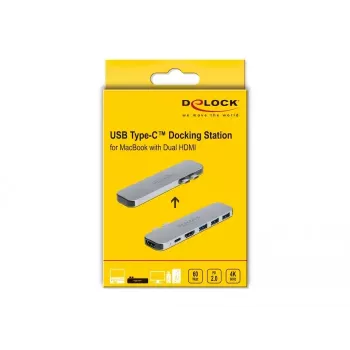 Doko stotelė DeLOCK Docking Station for MacBook Dual HDMI 4K PD Hub