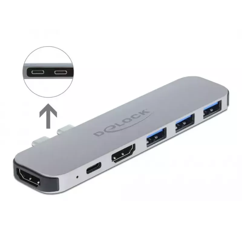 Doko stotelė DeLOCK Docking Station for MacBook Dual HDMI 4K PD Hub