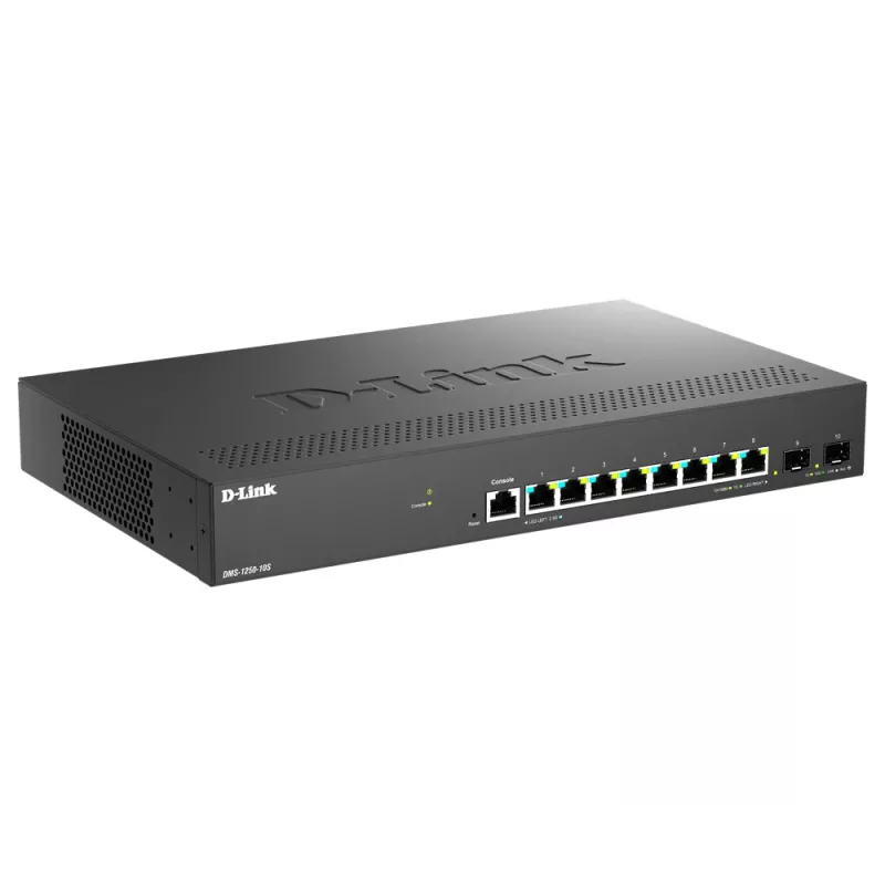 D-Link DMS-1250-10S/E tinklo komutatorius Valdomas 2.5G Ethernet (100/1000/2500) Juoda
