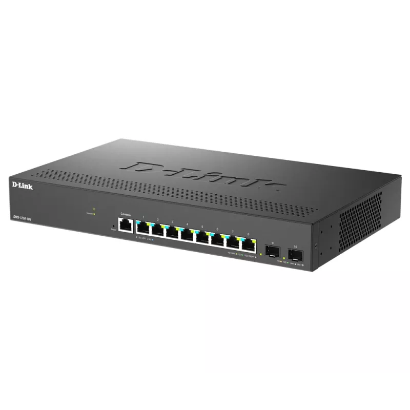 D-Link DMS-1250-10S/E tinklo komutatorius Valdomas 2.5G Ethernet (100/1000/2500) Juoda